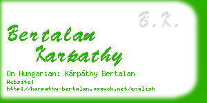 bertalan karpathy business card